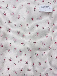 Check&stripe ワッフル　起毛花柄　3m