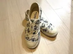 【新品/未使用】韓国 スニーカー 23.5 スリッポン 青 白 レース