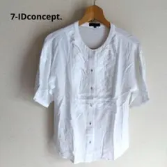 7-IDconcept. ホワイト五分袖シャツ 38