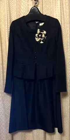 卒業 入学式 黒 ワンピーススーツ タイトスカート付き3点セット