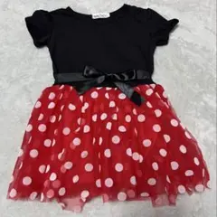 ミニーマウス風　半袖ワンピース 100cm