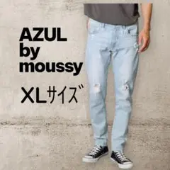 AZUL by moussy アズール カットオフクラッシュスキニー XL