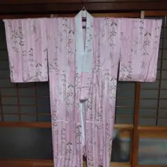 長襦袢 ピンク 草花模様