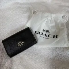 COACH ブラック レザー キーケース
