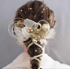 リボン　髪飾り 11点セット ゴールド　ヘアアクセサリー