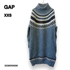 GAP タートルネックニットワンピース　ブルー　XXS