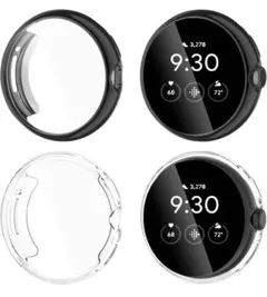 Google Pixel Watch2 ケース　フィルム　クリア　ブラック