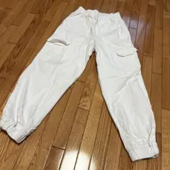 デニム　ジョガーパンツ　レディース　白　ホワイト　S
