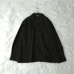 ジーユーGU 　ボタン長袖シャツシンプル　定番ブラック