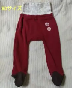 西松屋 赤い足付きボトムス 80サイズ 裏起毛