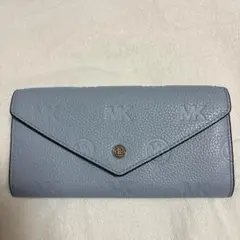 MICHEAL KORS MK ロゴ エンボス 長財布 ライトブルー