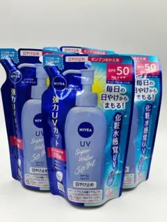 NIVEA UV Super Water Gel 125g 詰替用 4袋のサムネイル
