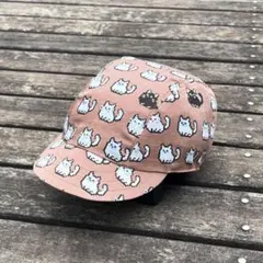 【ハンドメイド】ピクセルキャットなサイクルキャップ（ブラウン）