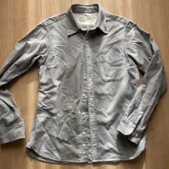 無印良品　MUJI 長袖シャツ ボタンダウン グレー Mサイズ　綿100%