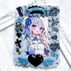 硬質ケースデコ ホイップデコ 気まぐれデコ No.1 くすみブルー