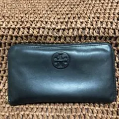 TORY BURCHラウンドファスナーブラックレザー