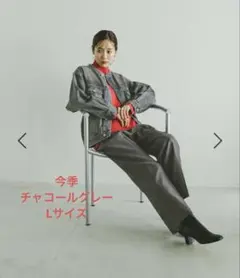 グローバルワーク あったか スッキリイージーパンツ　Ｌ チャコールグレー