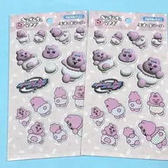 セリア シール おぱんちゅうさぎ ぷくっとシール 2セット