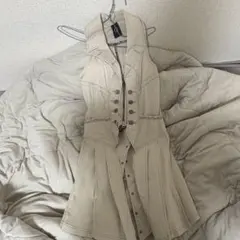 値下げ】OZZONESTE ゴシック調 ロングベスト ジレ ネイビー - メルカリ