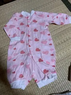 ハート柄 ピンクロンパース　70サイズ