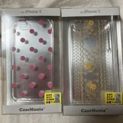 iPhone 5 ケース 2点セット ドット柄 花柄　SE