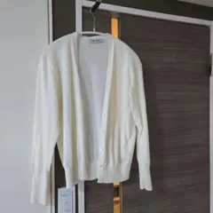 ナノユニバース　ホワイト ニット カーディガン