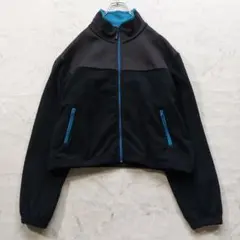 リージャ LIJA テニスウエア L フリースジャケット L 黒×青 リージャ LIJA テニスウエア L フリースジャケット L 黒×青