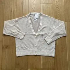 「ユニクロ メッシュショートカーディガン Lサイズ オフホワイト 新品未使用」