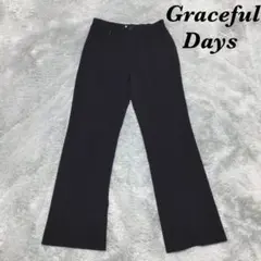 Graceful Days スラックスパンツ 無地 ブラック シンプル