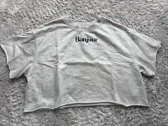 Coca ロゴ クロップド丈 半袖Tシャツ グレーのサムネイル