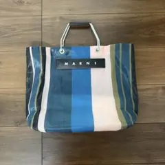 MARNI MARKET トートバッグ ベージュ系ストライプ - メルカリ