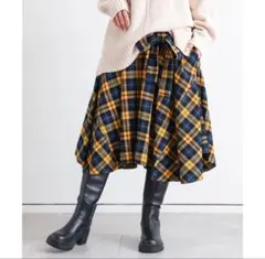 美品　オシャレウォーカーn'OrLABELクラシカルチェックスカート イエローのサムネイル