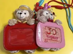 ディズニー 30周年 ダッフィー シェリーメイ パスケース　ぬいぐるみバッジ