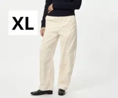 新品　X L　コーデュロイカーブパンツコトニエUNIQLOユニクロ白オフホワイト