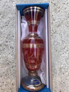 ボヘミアガラス フラワーベース ワイングラスx2 3点セット MADE IN