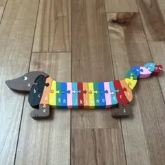 木製 アルファベット パズル ダックスフンド 知育玩具