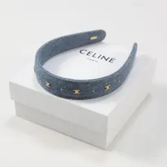 極美品 CELINE 24SS トリオンフ ヘッドバンド デニム カチューシャのサムネイル