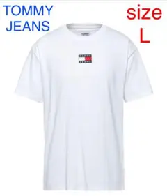 トミージーンズ　オーガニックコットンTシャツ　ホワイト　TJM トミーバッヂT