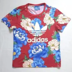 adidas アディダス ファームカンパニー 花柄 半袖 Tシャツ M 赤のサムネイル