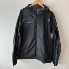 Columbiaコロンビア ナイロンジャケットフルジップフーディー 黒 3L相当