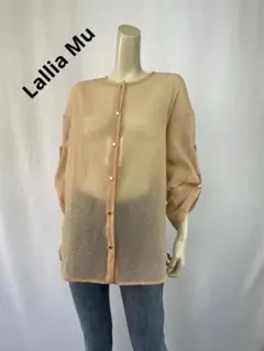 Lallia Mu プリーツ切替ブラウス シャツ グリーン 38 ゆったり - メルカリ