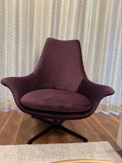 紫色　回転式　ラウンジチェア モダンデザイン