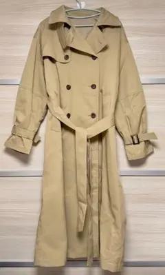 美品】regleamフーディーケープコート 2WAY トレンチコート ベージュ