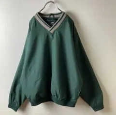 古着 ナイロンジャケット グリーン リブライン 緑 M