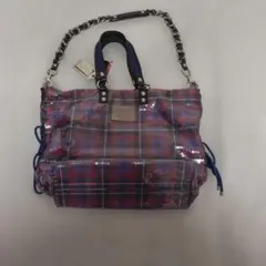 COACH　ポピー タータン シークイン スポットライト 2WAY トートバッグ
