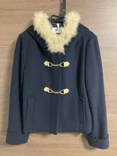 【ミッシュマッシュ】ファー付きネイビー ダッフルコート