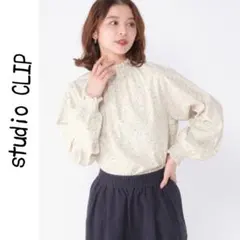 新品 studio CLIP 襟シャーリングアソートブラウス 花柄