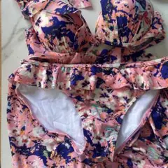 花柄フリルセパレート水着セット