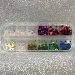 ホログラム　ハート　ネイルパーツ　レジン