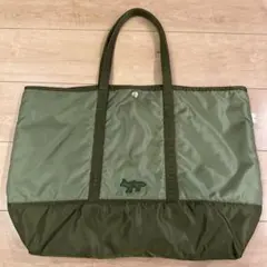 MaisonKitsune x Porterオリーブグリーンナイロントートバッグ aQs.jpg